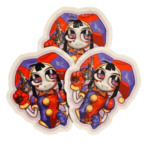 Pomni With A Gun Sticker